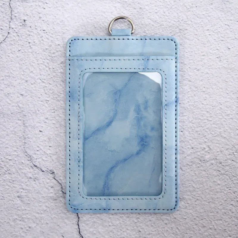 1 Pcs PU Leather Card Cover Work ID Name Badge Holder