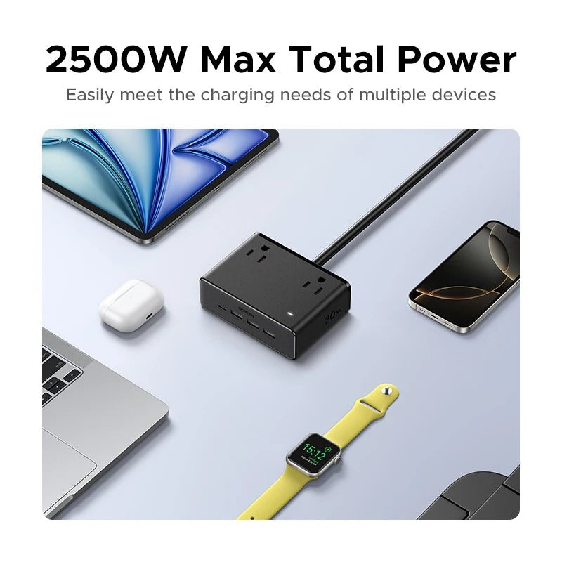 CowLost | ugreen-8-in-1-power-strip-us-plug-4-ac-outlets-3-usb-a-1-usb-c-2500w-fast-charger |4