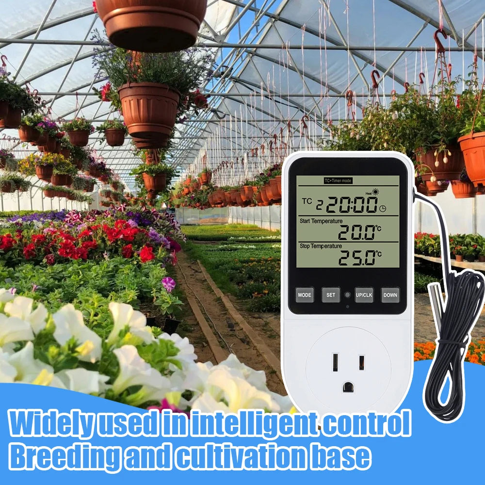 LCD Timer Socket Thermostat Temperature Controller AC110-230V for Heating Cooling