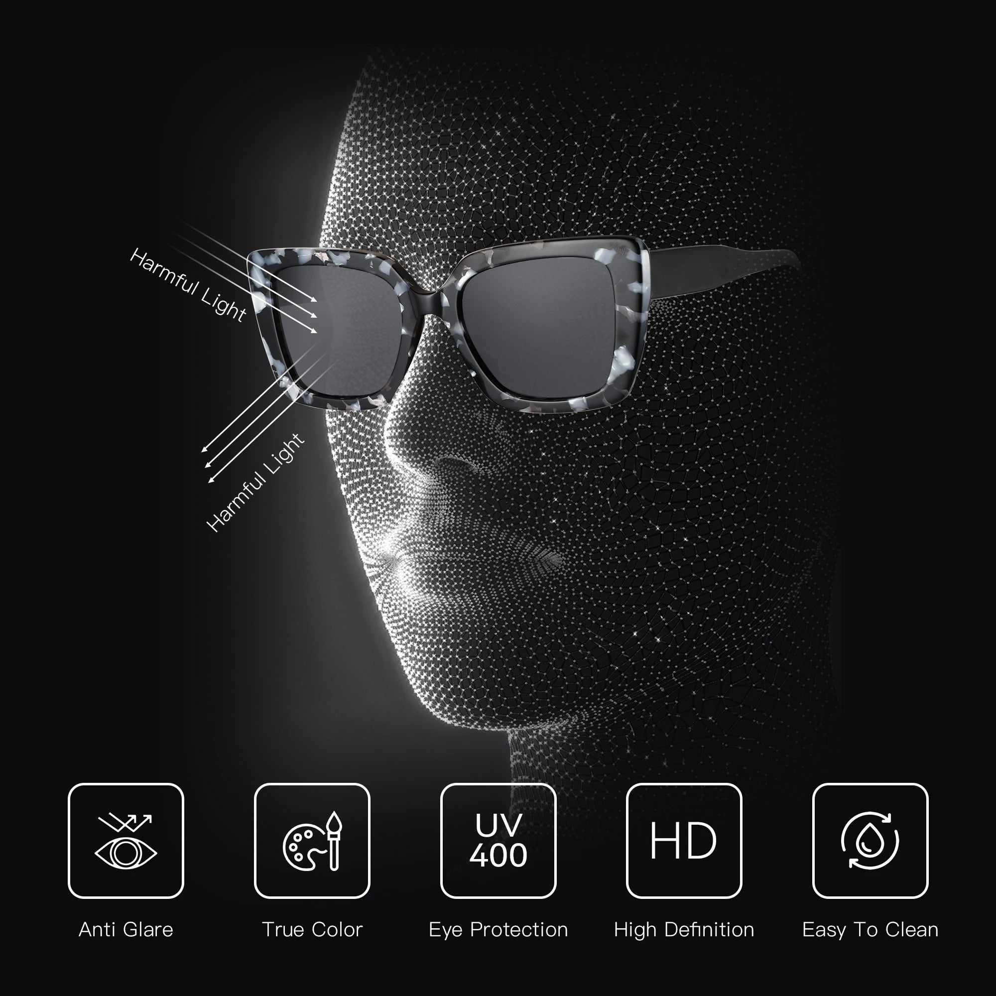 CowLost | zenottic-square-polarized-sunglasses-women-thick-frame-uv400-protection |3