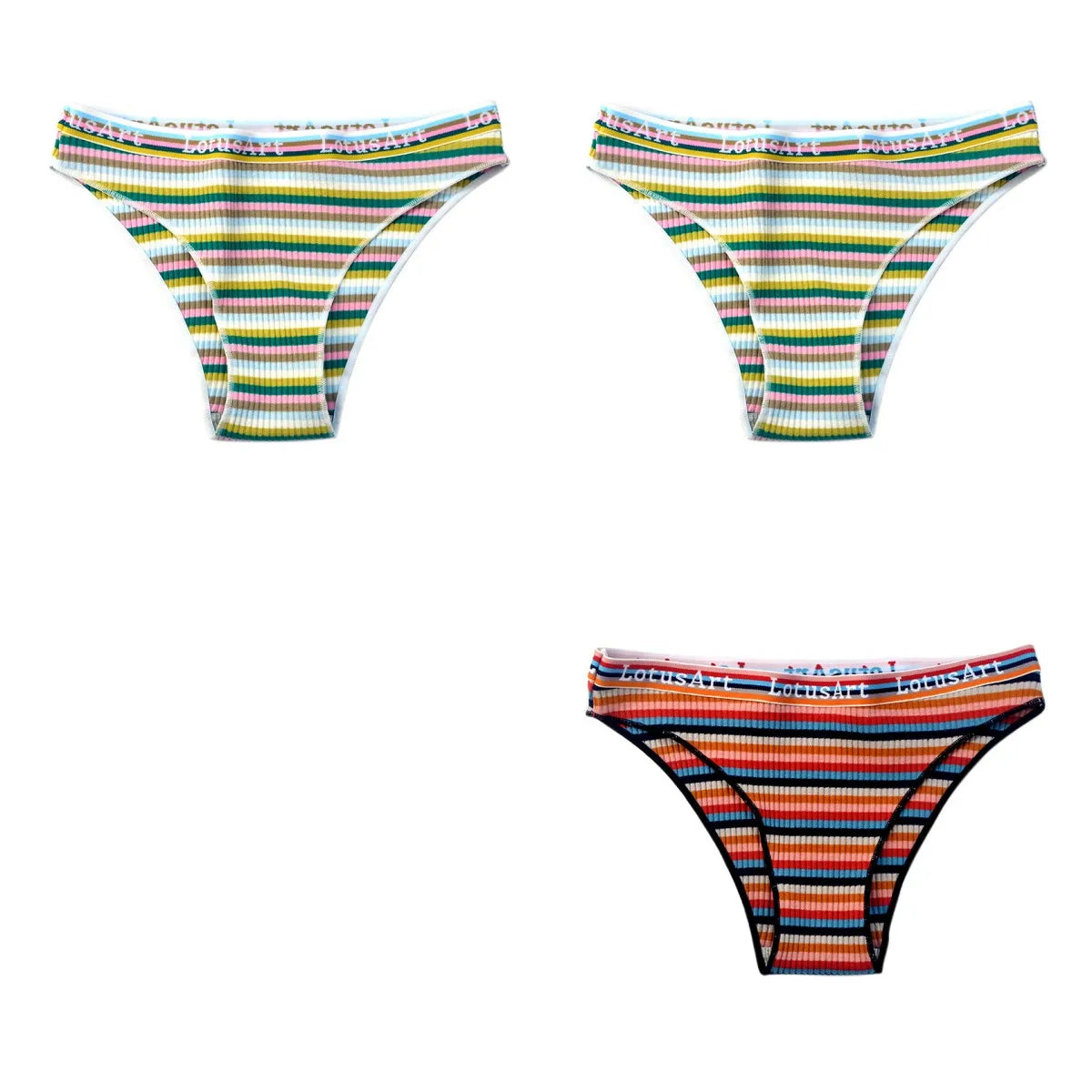 CowLost | product_id-3pcs-women-s-low-waist-striped-cotton-briefs-m-xxl-breathable-panties |15