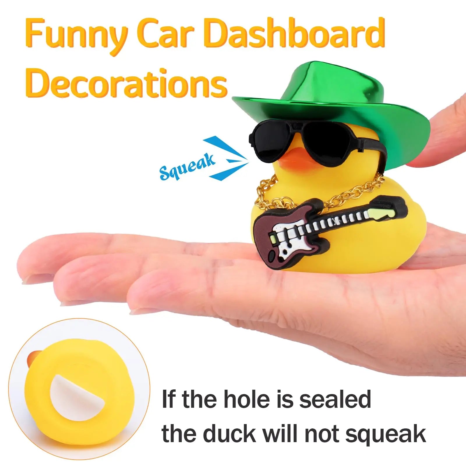 CowLost | product_id-purple-rubber-duck-car-ornament-with-cowboy-hat-necklace-and-sunglasses-dashboard-decoration |6