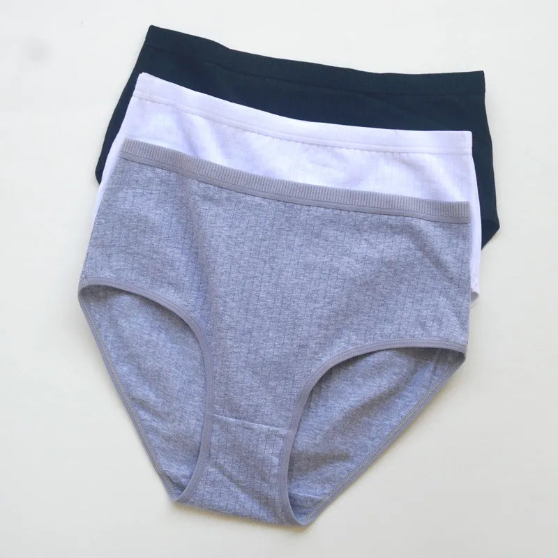 CowLost | product_id-3pcs-women-high-waist-cotton-briefs-tummy-control-breathable-underwear-m-xxl |7