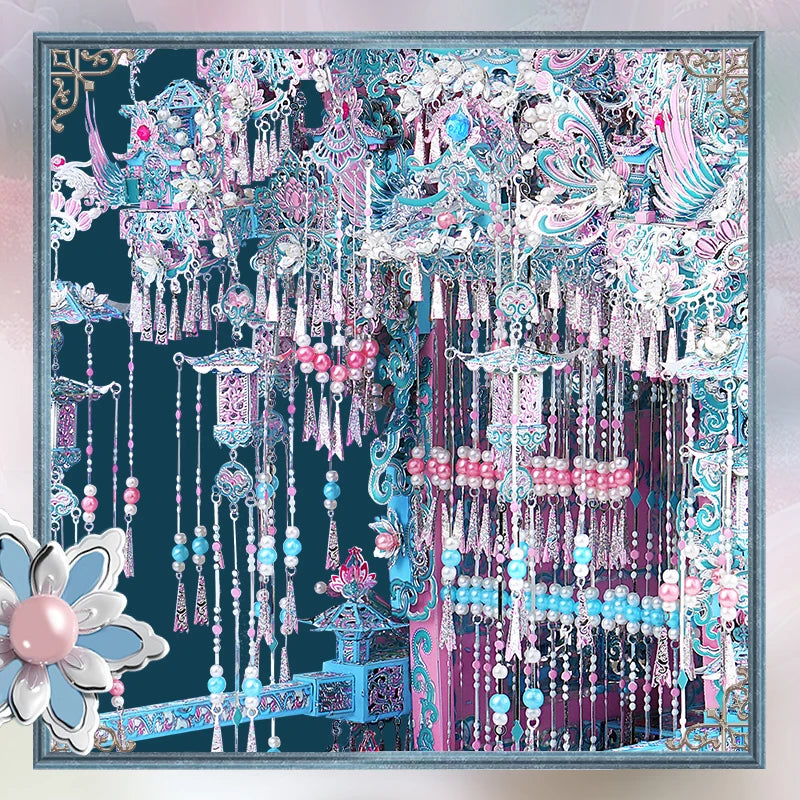 CowLost | fencing-barriers-piececool-3d-metal-puzzle-pearl-pink-bridal-sedan-chair-model-kit |4