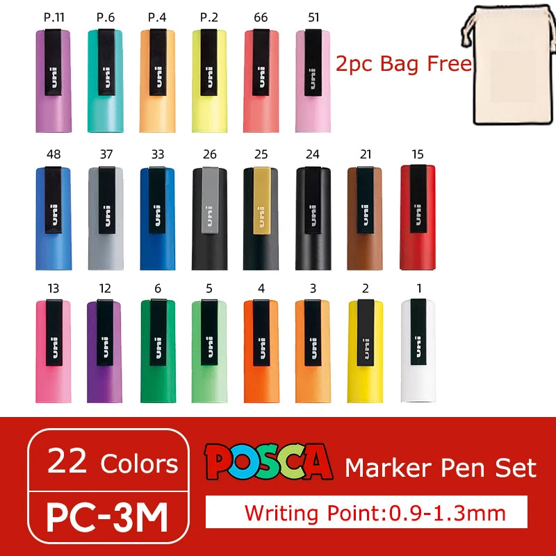 CowLost | product_id-uni-posca-paint-marker-pens-set-pc-1m-pc-3m-pc-5m-pc-8k-pc-17k-16-colors-art-markers-for-graffiti-drawing |33