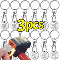 1/6Pcs Stainless Steel Trolley Tokens Keychains Portable Shopping Cart Key Rings Decoration