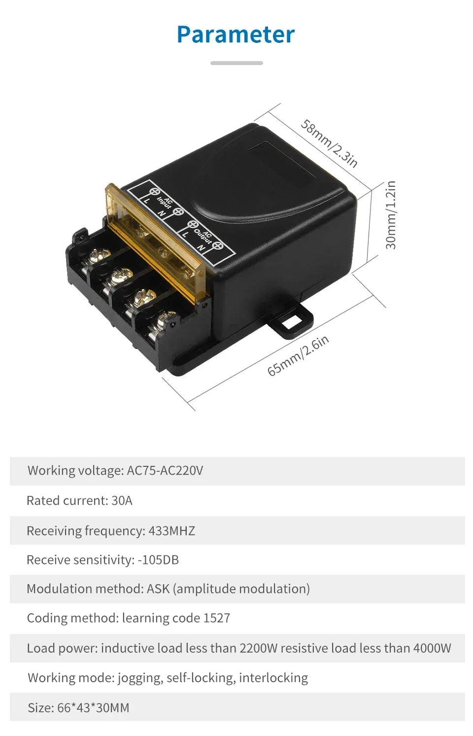 CowLost | product_id-433mhz-rf-wireless-remote-control-smart-switch-30a-relay-ac-75-220v-dc-9-72v-for-water-pump-motor-led |13