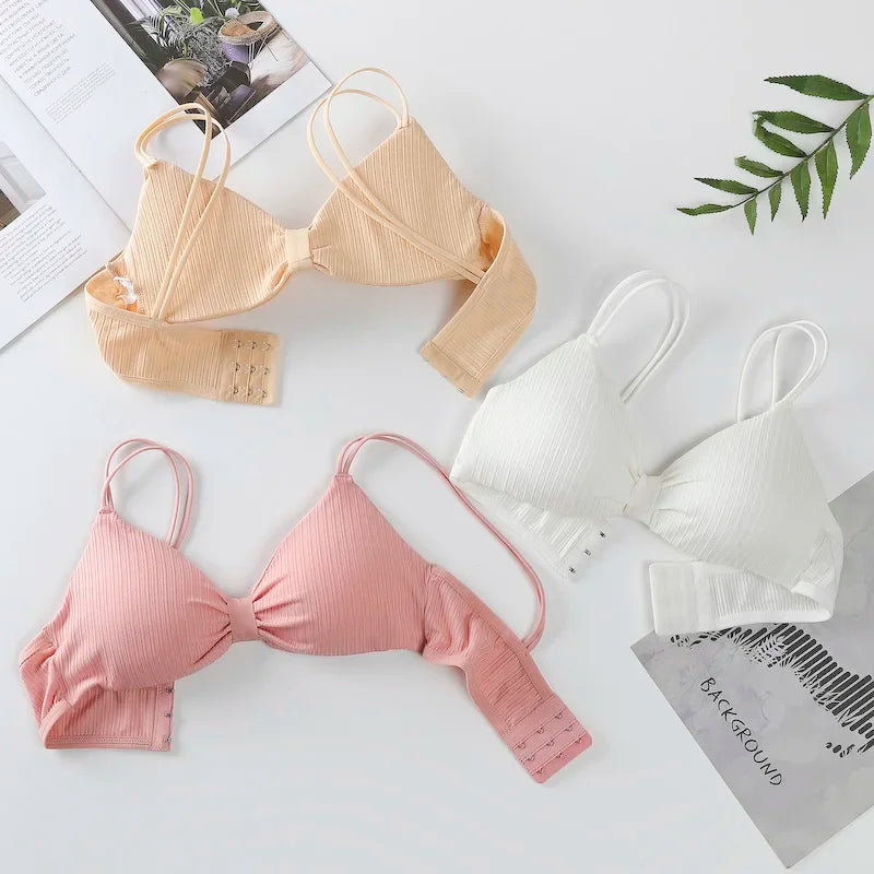 CowLost | product_id-seamless-wire-free-push-up-padded-bra-with-back-buckle-for-women-solid-color |9