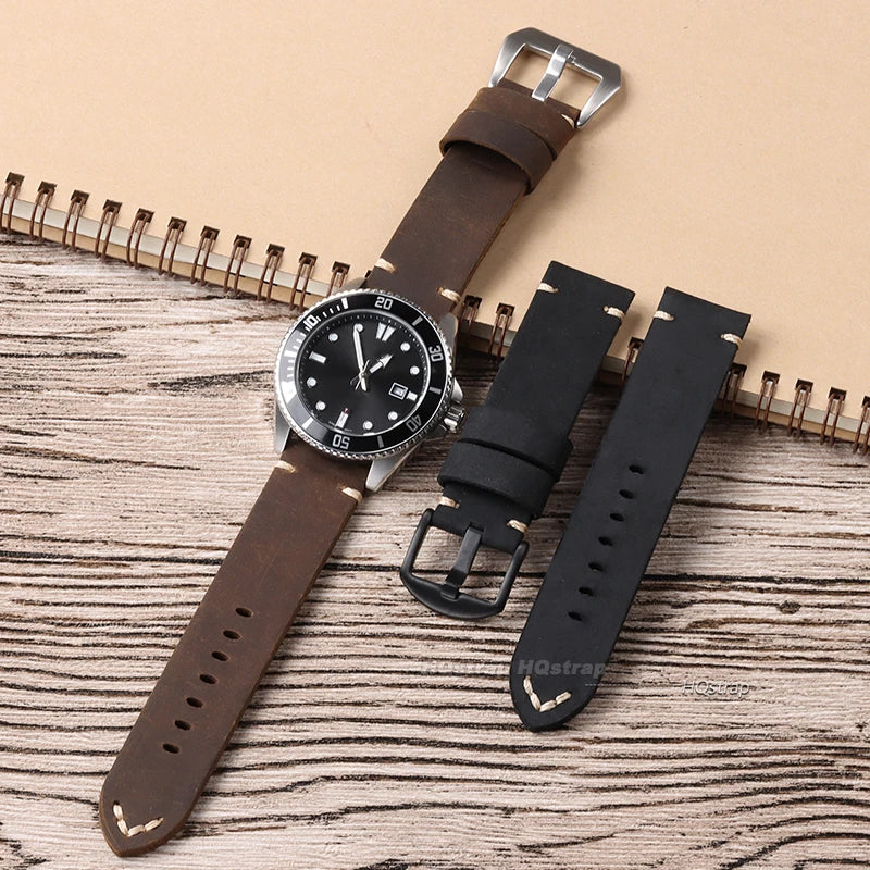 CowLost | bracelets-product_id-handmade-cowhide-leather-watchband-for-panerai-pam111-441-vintage-brown-strap-22-26mm |5