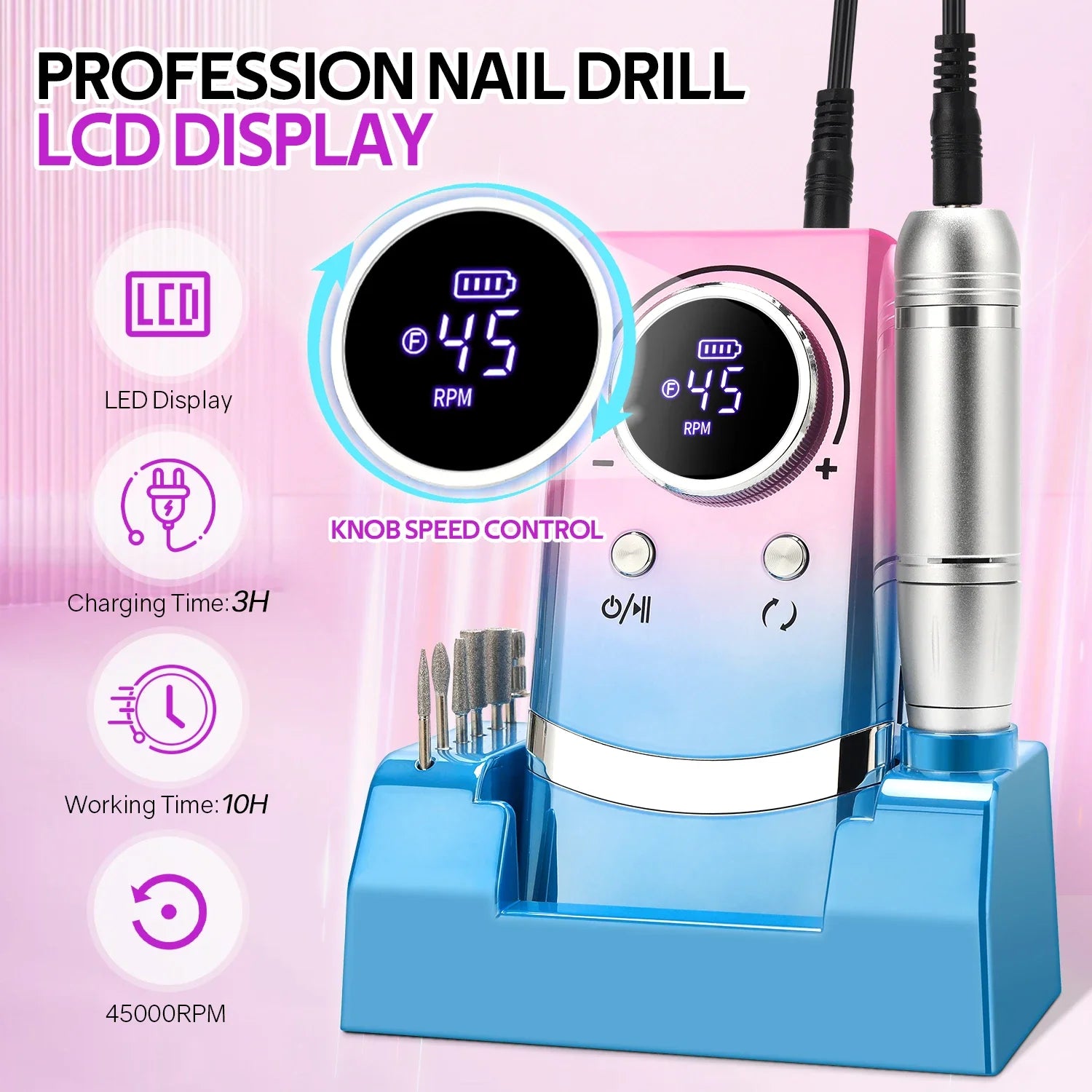 CowLost | professional-45000rpm-electric-portable-nail-drill-machine-rechargeable |2