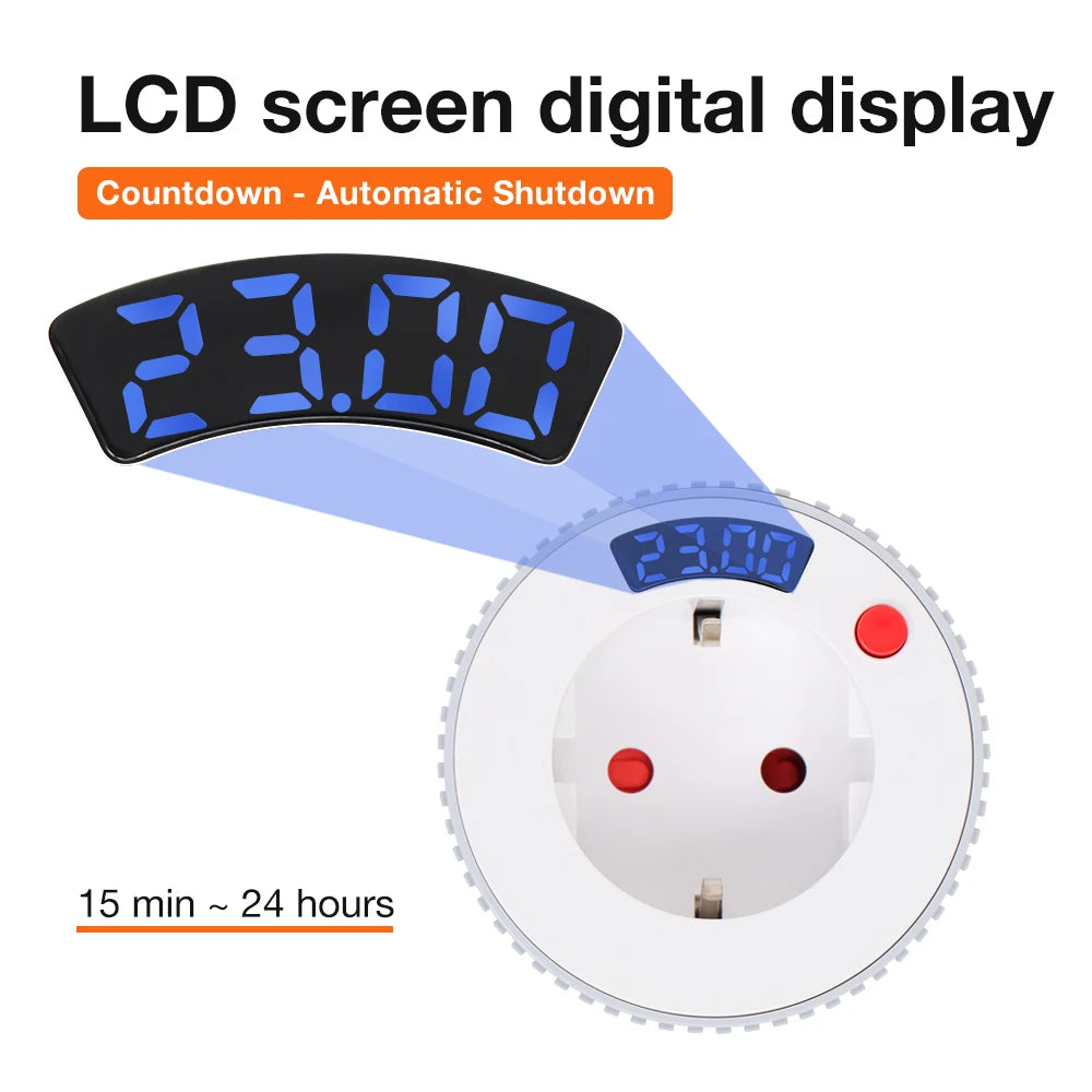 Tuya WiFi Smart Timer Socket with LCD Display and Countdown Switch