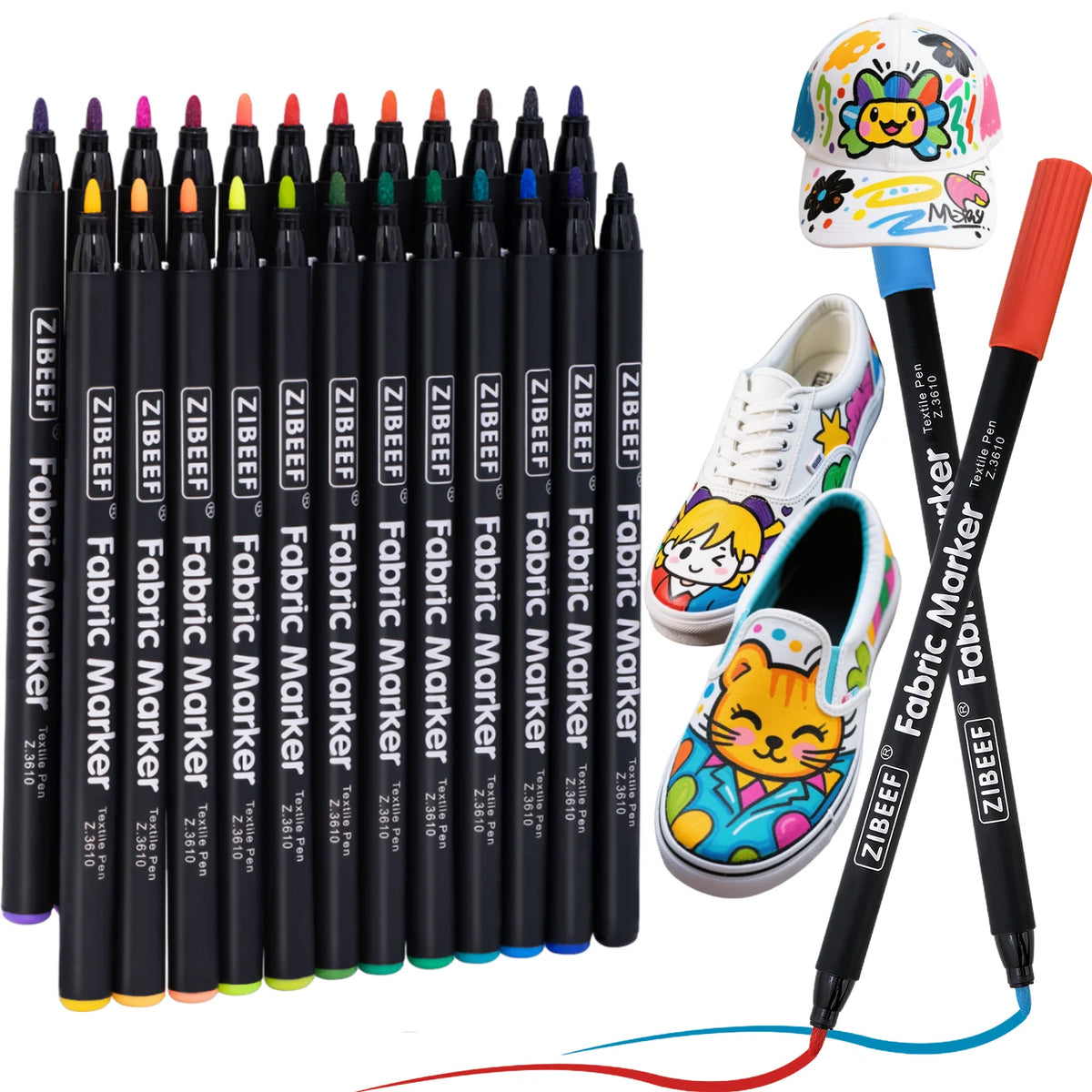 CowLost | markers-product_id-12-24-color-permanent-fine-tip-fabric-markers-for-clothes-bags-textile-canvas |1