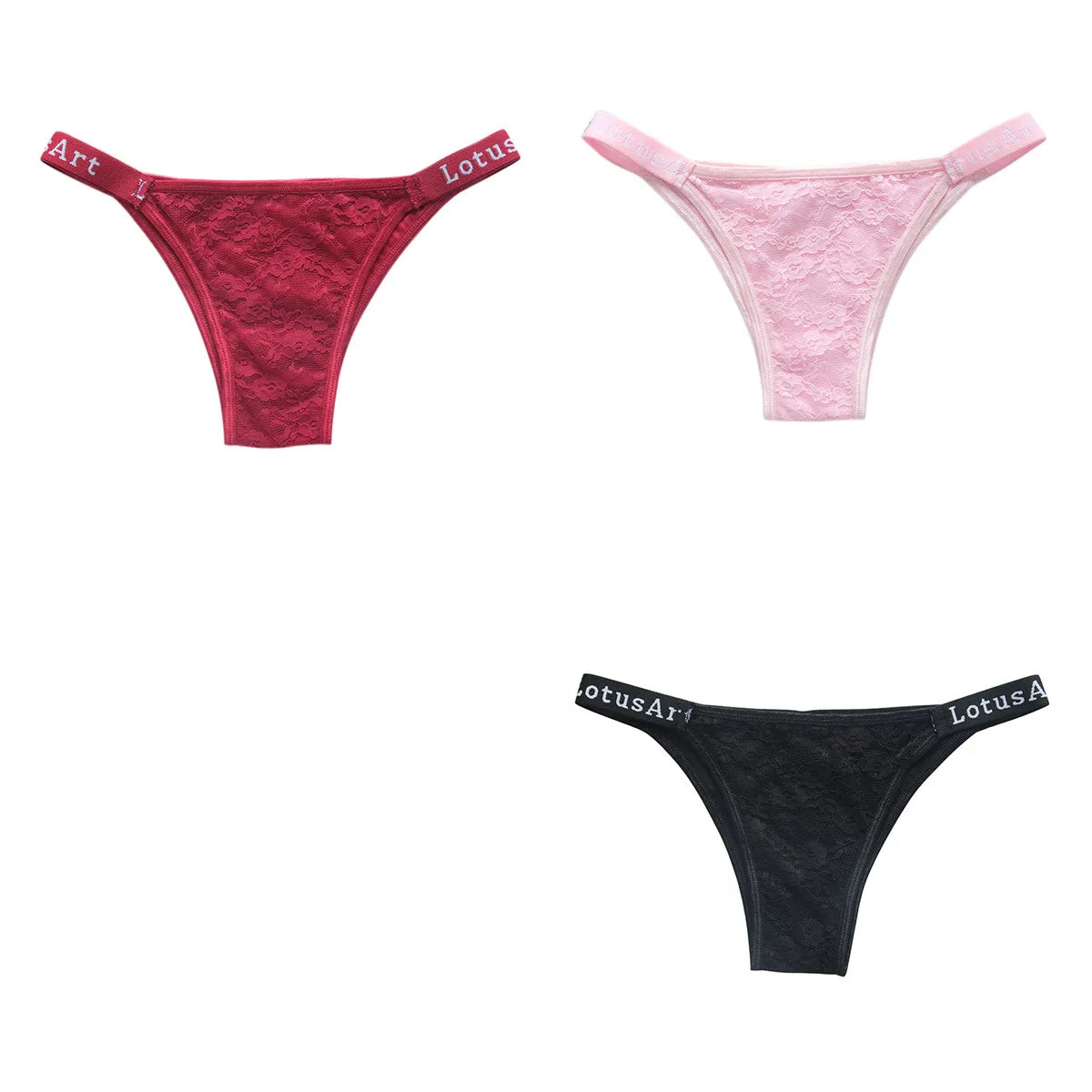 CowLost | product_id-3pcs-women-s-low-waist-lace-brazilian-briefs-set |18