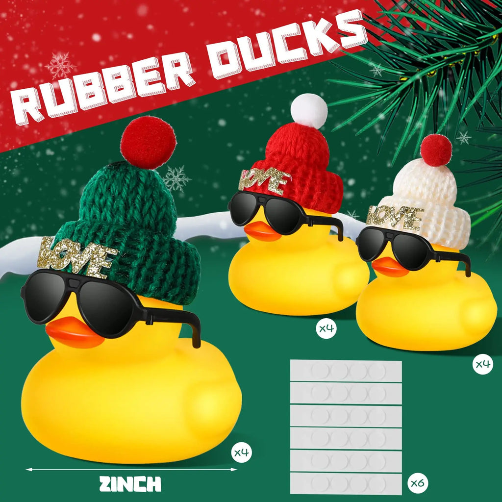 CowLost | product_id-6-12-24-mini-rubber-ducks-bulk-set-with-plush-hat-for-christmas-valentine-party-favor |3