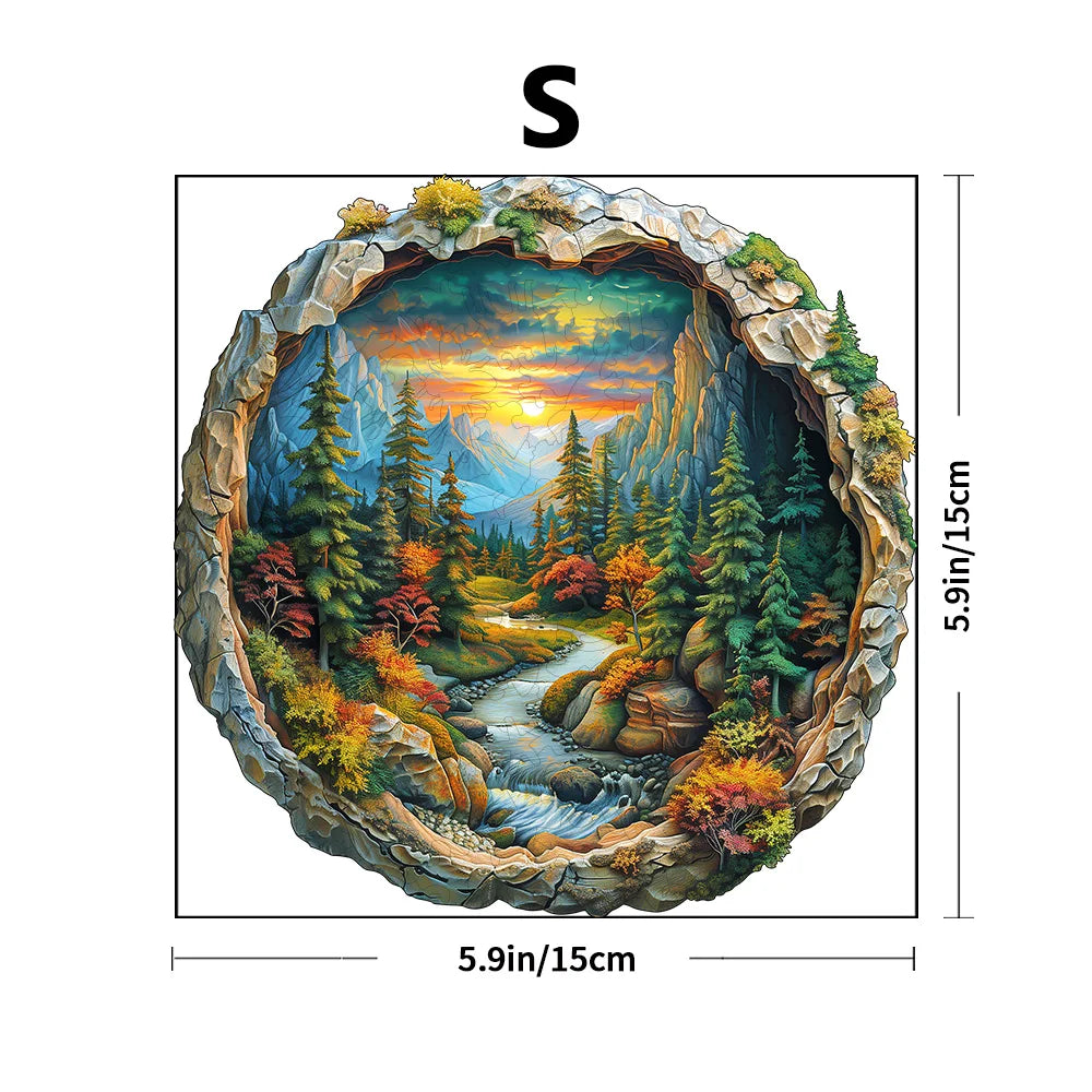 CowLost | product_id-challenging-forest-animal-wooden-puzzle-with-mountain-waterfall-scenes-small-and-large-sizes |8