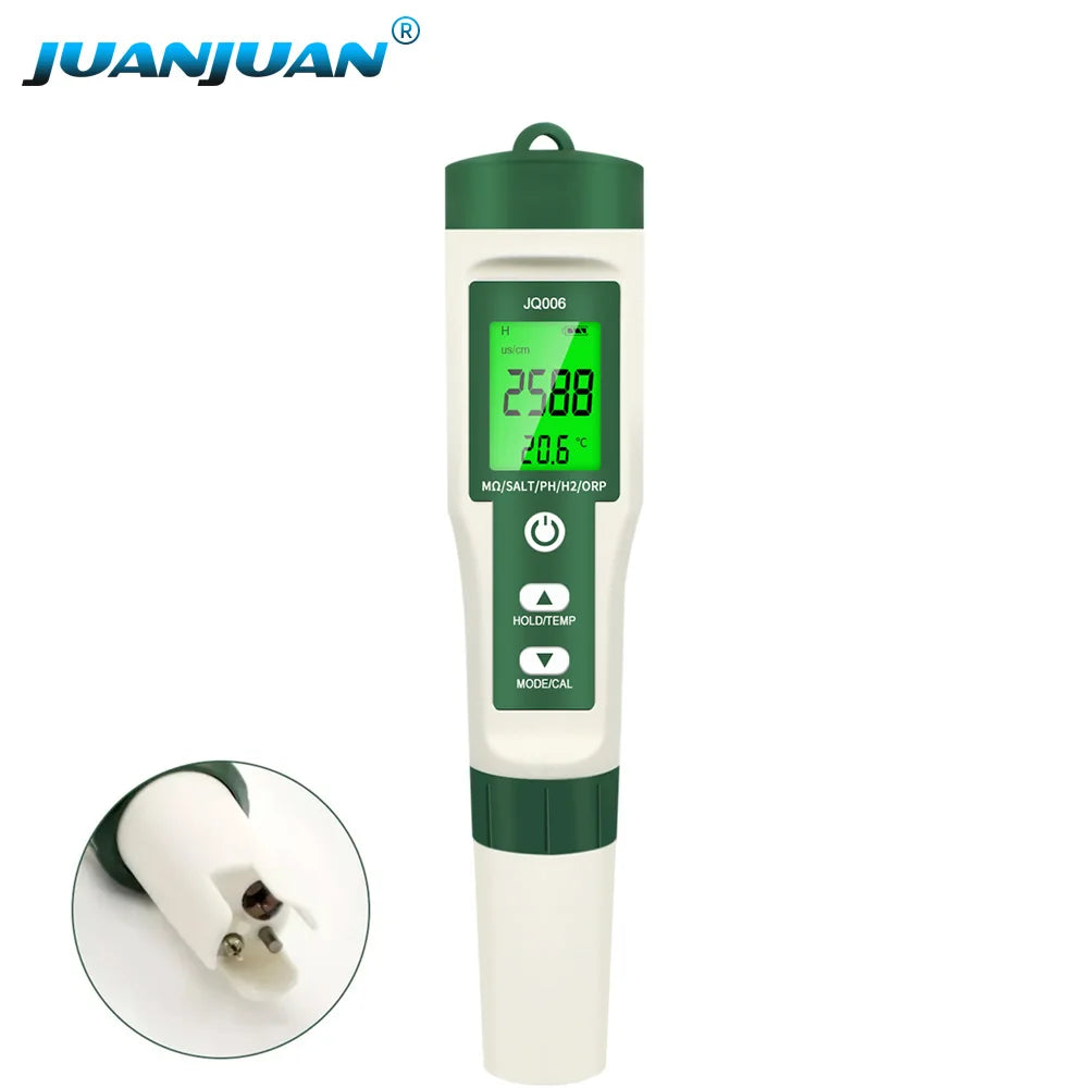 JUANJUAN 10-in-1 Handheld LCD PH TDS EC SALT TEMP S.G ORP Water Quality Tester for Aquarium Pool