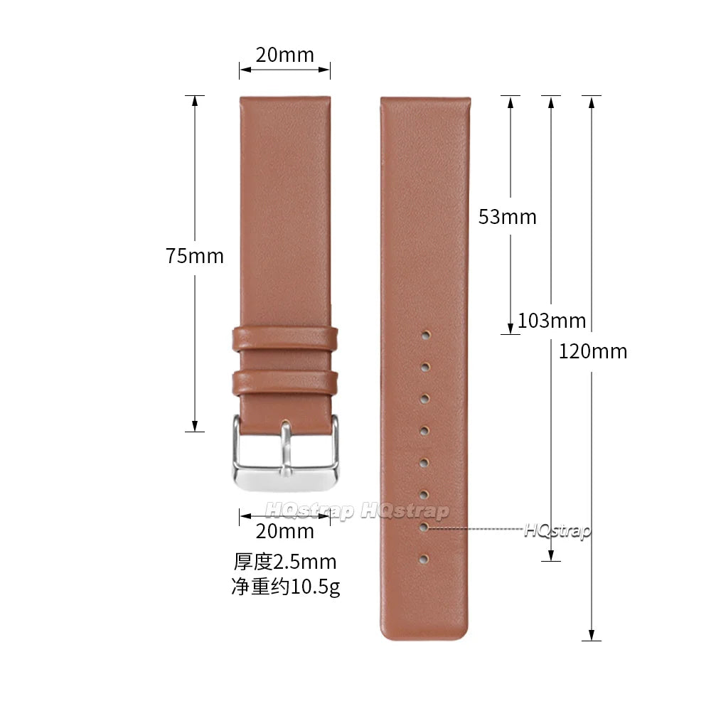 CowLost | watch-bands-product_id-ultra-thin-cowhide-leather-watchband-18mm-22mm-with-pin-buckle-brown-blue-black |13