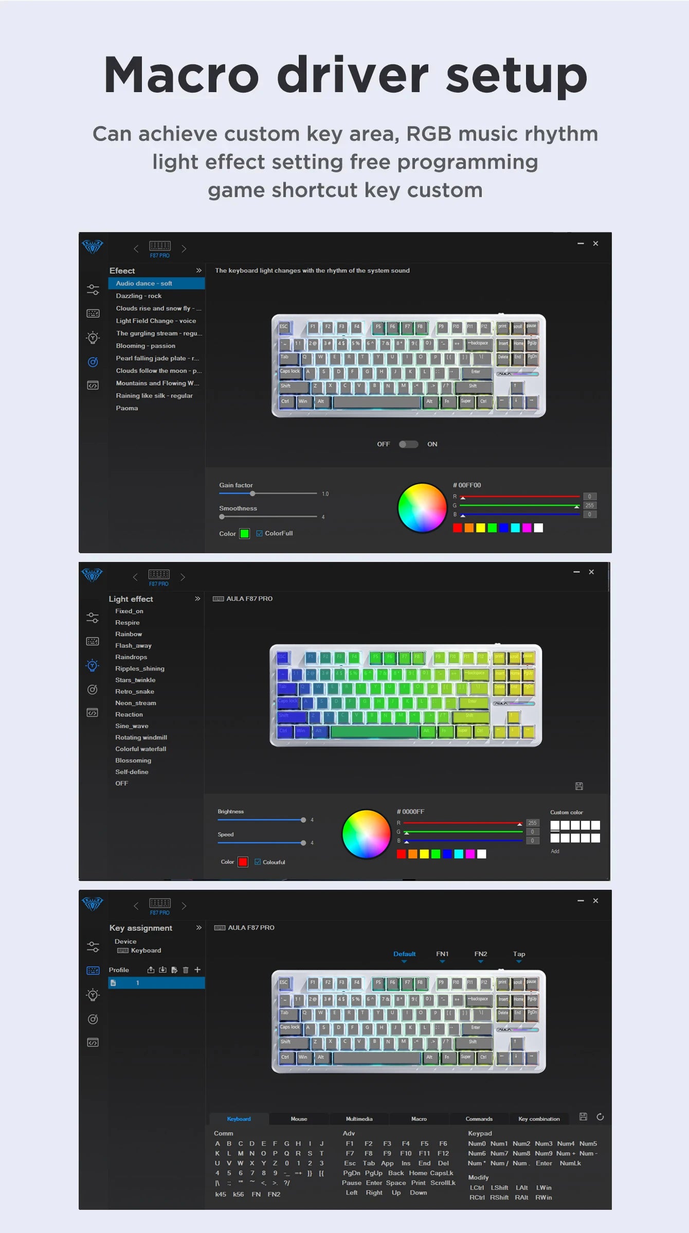 CowLost | aula-f87-pro-mechanical-keyboard-wired-2-4g-wireless-bluetooth-tri-mode-87key-8000mah |17