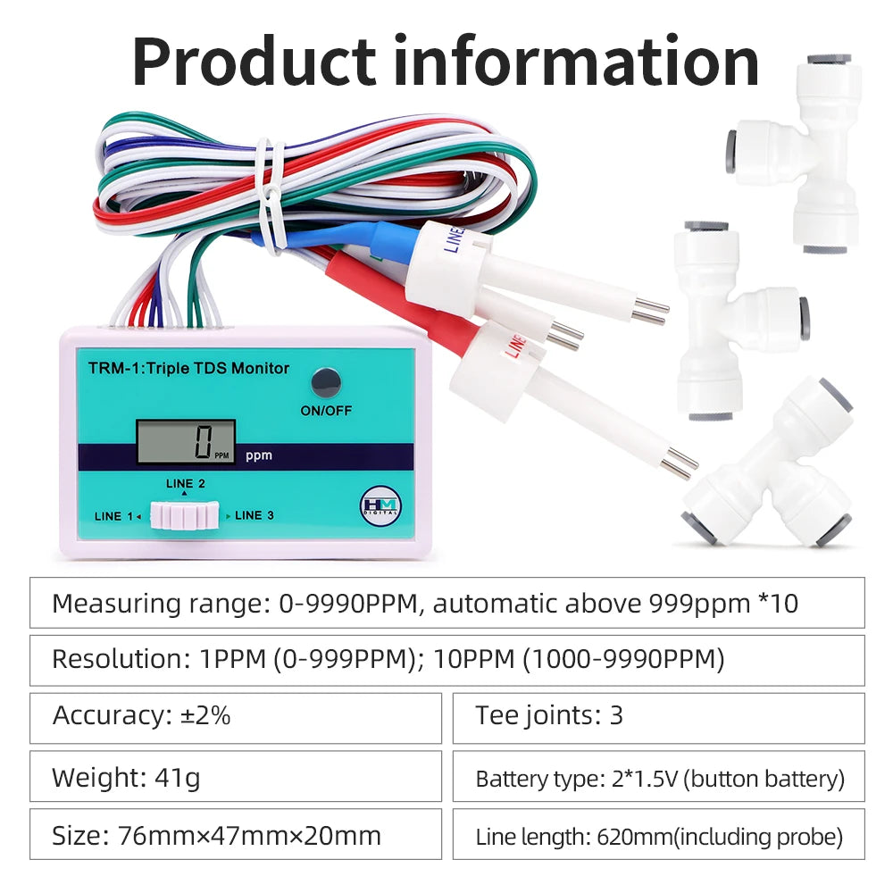 HM Digital Online Water Quality Tester LCD TDS/EC Meter PPM Detection for Pool Laboratory