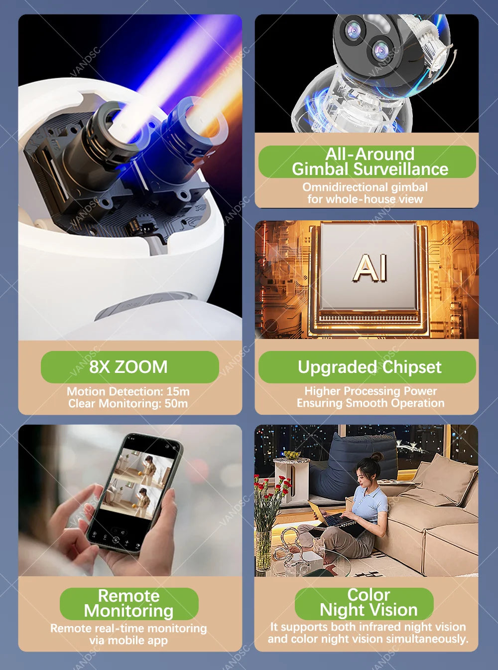 CowLost | product_id-vesafe-6mp-dual-lens-360-ptz-wifi-dome-camera-10x-digital-zoom-motion-detection-two-way-audio-2-4g-5g-wifi |8