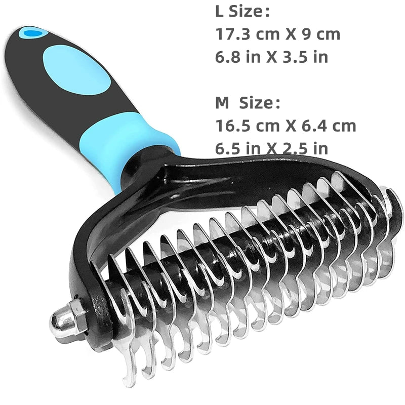 CowLost | pet-beds-pets-stainless-steel-two-sided-grooming-brush-for-shedding-and-dematting |27