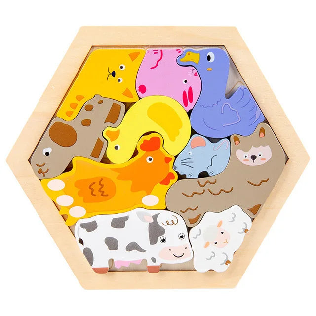 CowLost | fencing-barriers-wooden-baby-jigsaw-puzzle-toy-creative-3d-puzzle |18