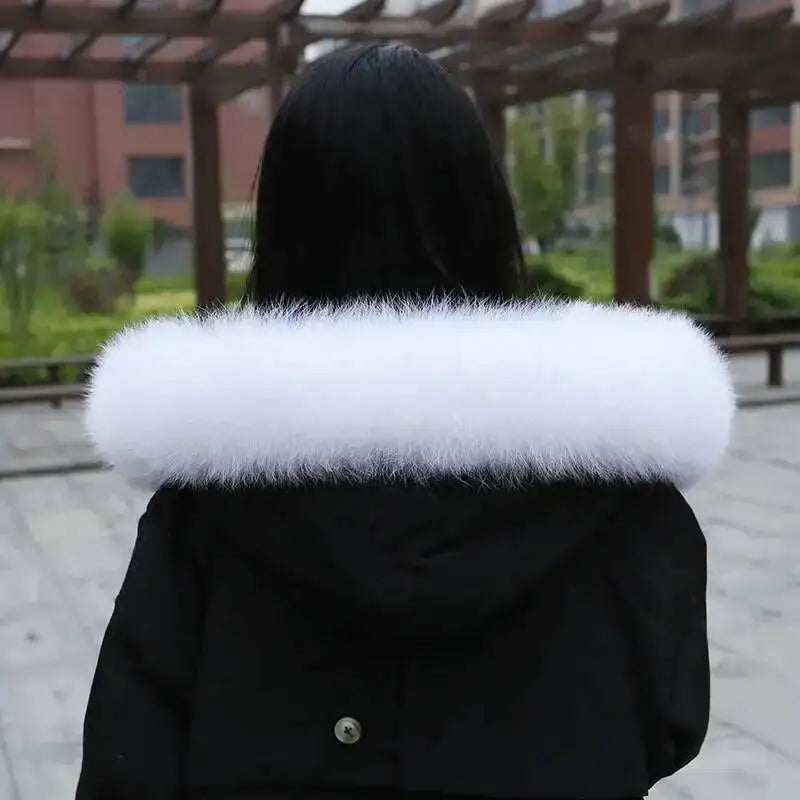 CowLost | fox-fur-collar-for-women-luxury-warm-winter-coat-trim-scarf |31