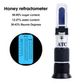 3-in-1 Portable Honey Tester Refractometer 58-90% Brix 38-43°Baume 12-27% Water Sugar Meter for Beekeepers