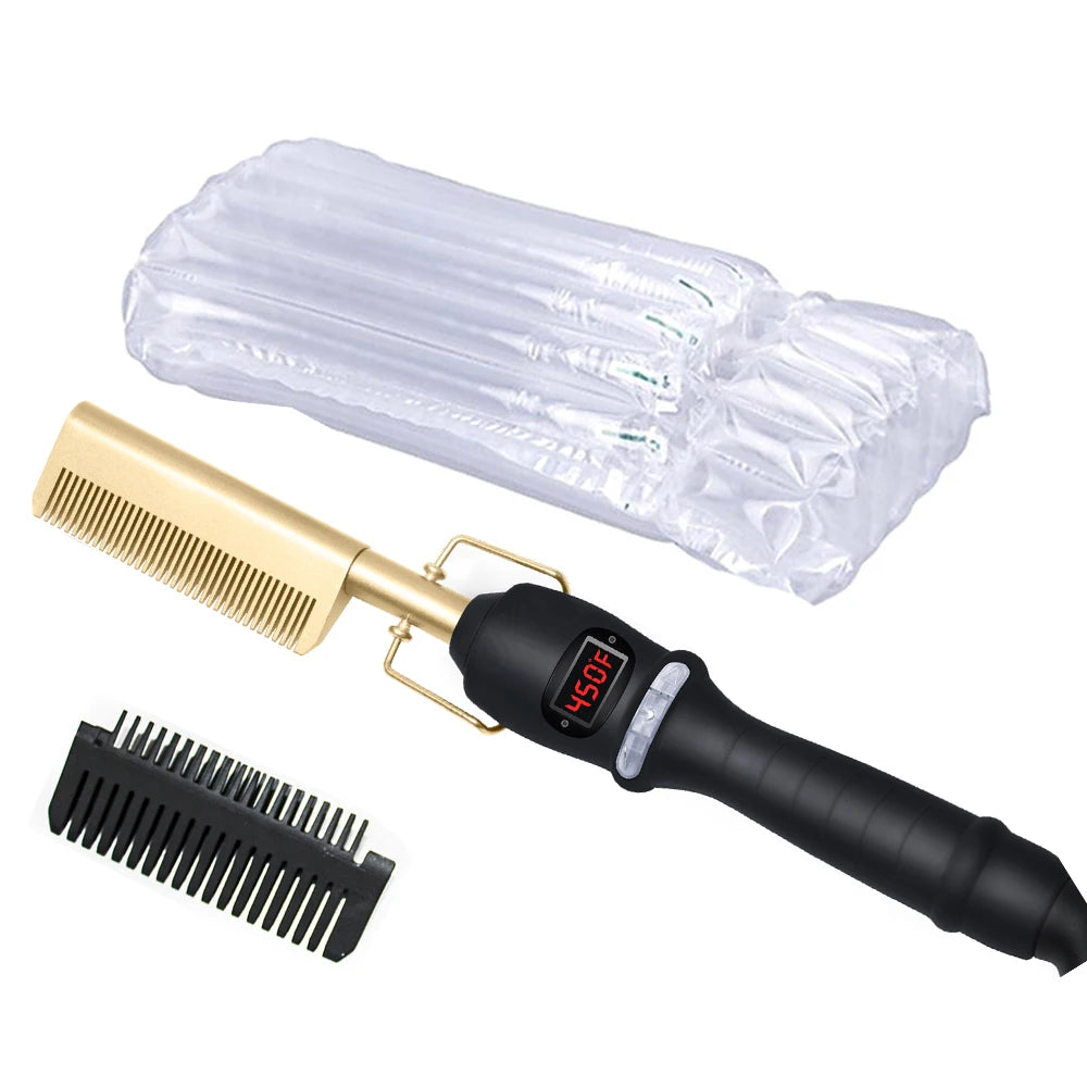 CowLost | tools-hair-iron-straightener-lcd-hot-comb-for-wet-dry-use |7