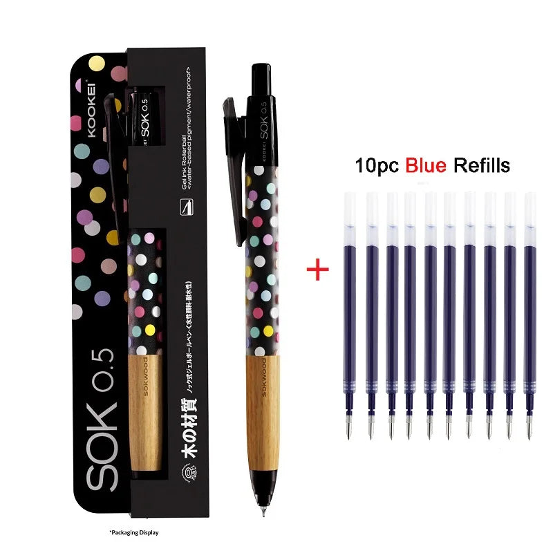 CowLost | product_id-kookei-gel-pen-with-oak-wood-handle-smooth-0-5mm-st-nib-fast-dry-ink-polka-dot-design-for-students-professionals |38
