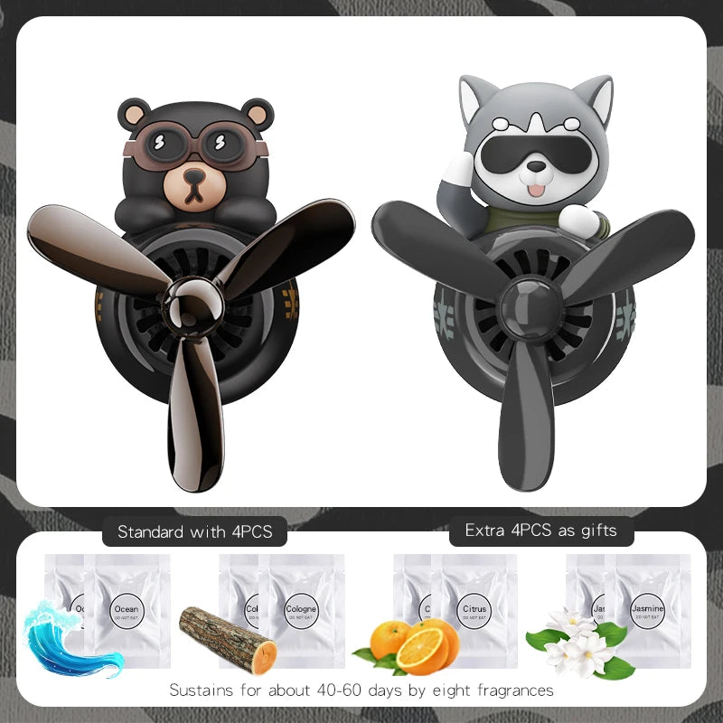 CowLost | product_id-pilot-husky-dog-car-air-freshener-propeller-plane-vent-clip-ocean-scent-aroma-diffuser |23