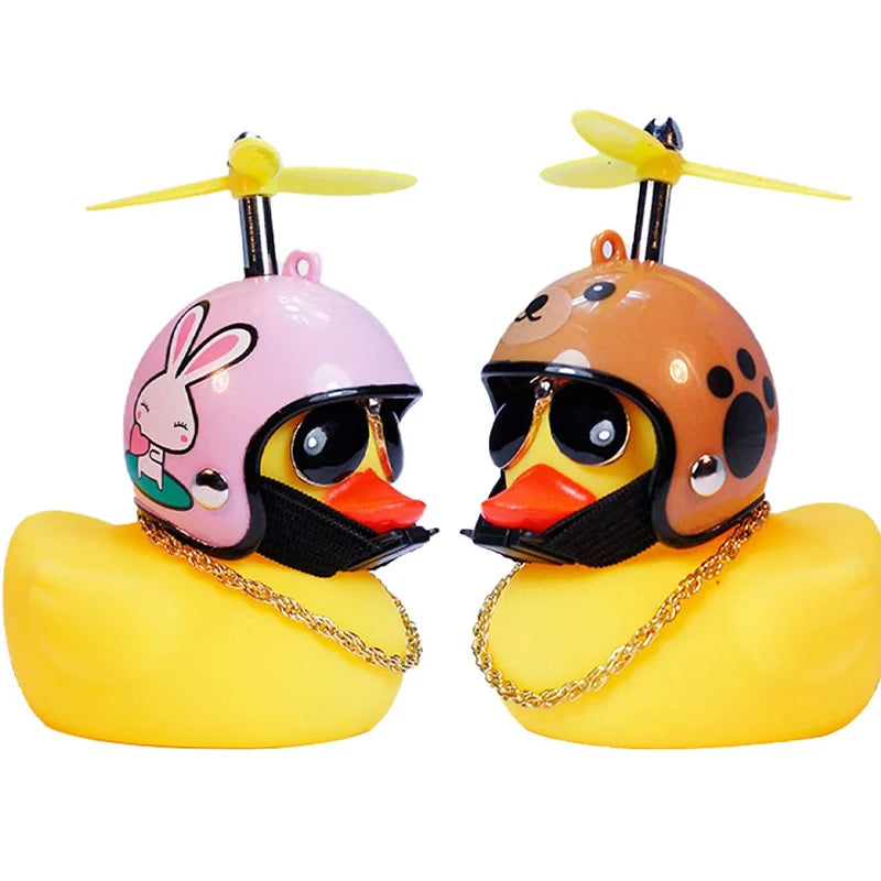 CowLost | product_id-2pc-yellow-car-duck-with-helmet-propeller-windbreaker-interior-decoration-without-light |7