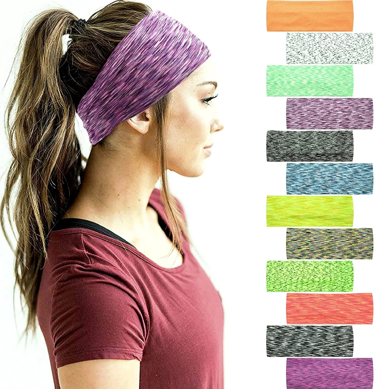 1/4pcs Sweatband for Men & Women Elastic Sport Hairbands