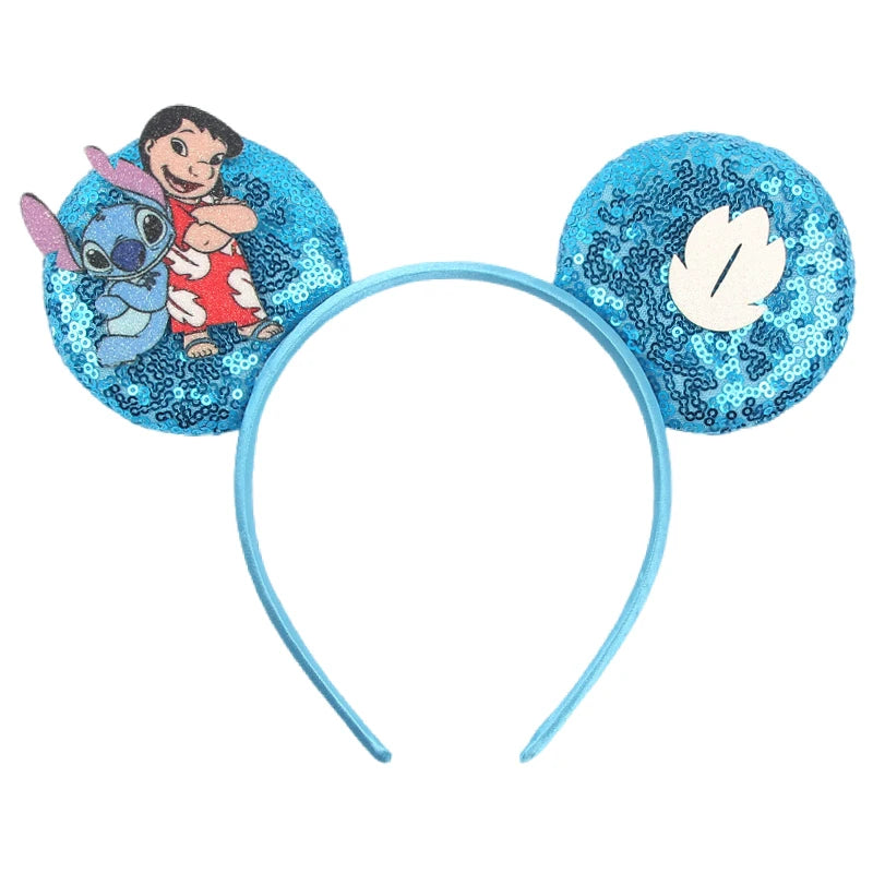CowLost | cartoon-lilo-stitch-head-band-girls-sequins-bow-hairband |63