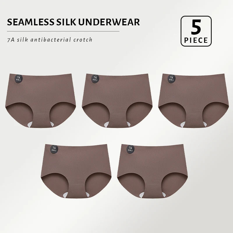 CowLost | product_id-5pcs-seamless-ultra-thin-high-elastic-mulberry-silk-womens-briefs |9