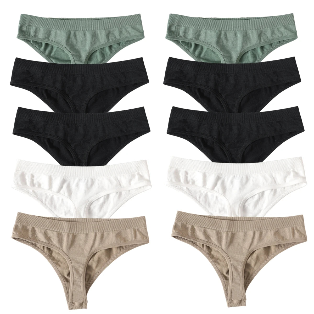 CowLost | product_id-10pcs-womens-seamless-low-waist-g-string-thong-panties-m-xl-sexy-underwear |35