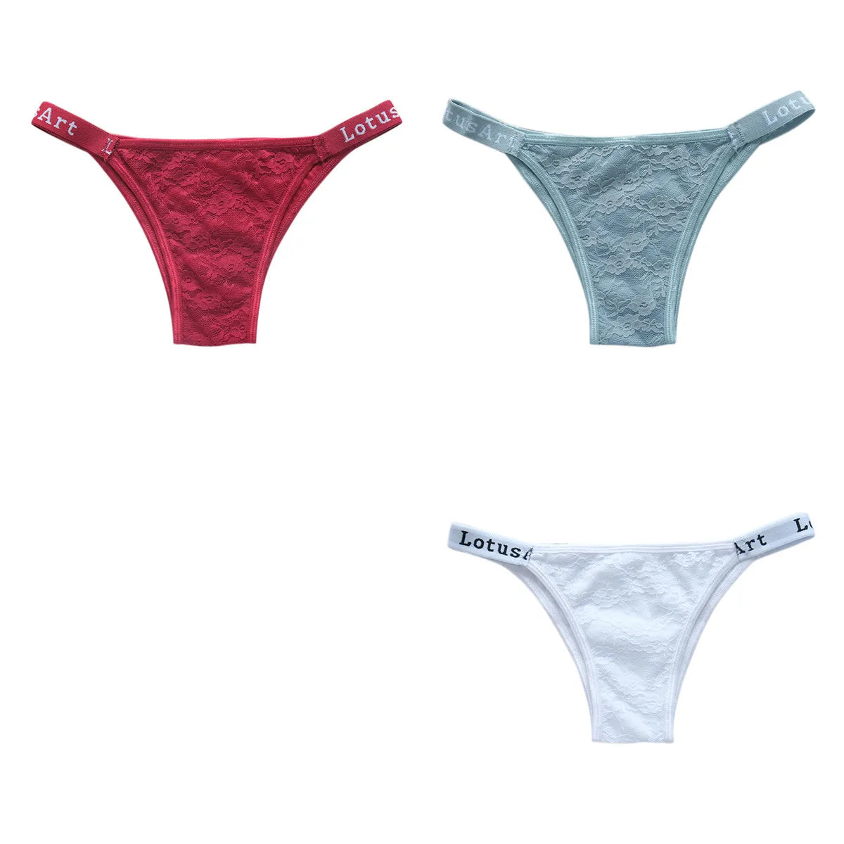 CowLost | product_id-3pcs-women-s-low-waist-lace-brazilian-briefs-set |16