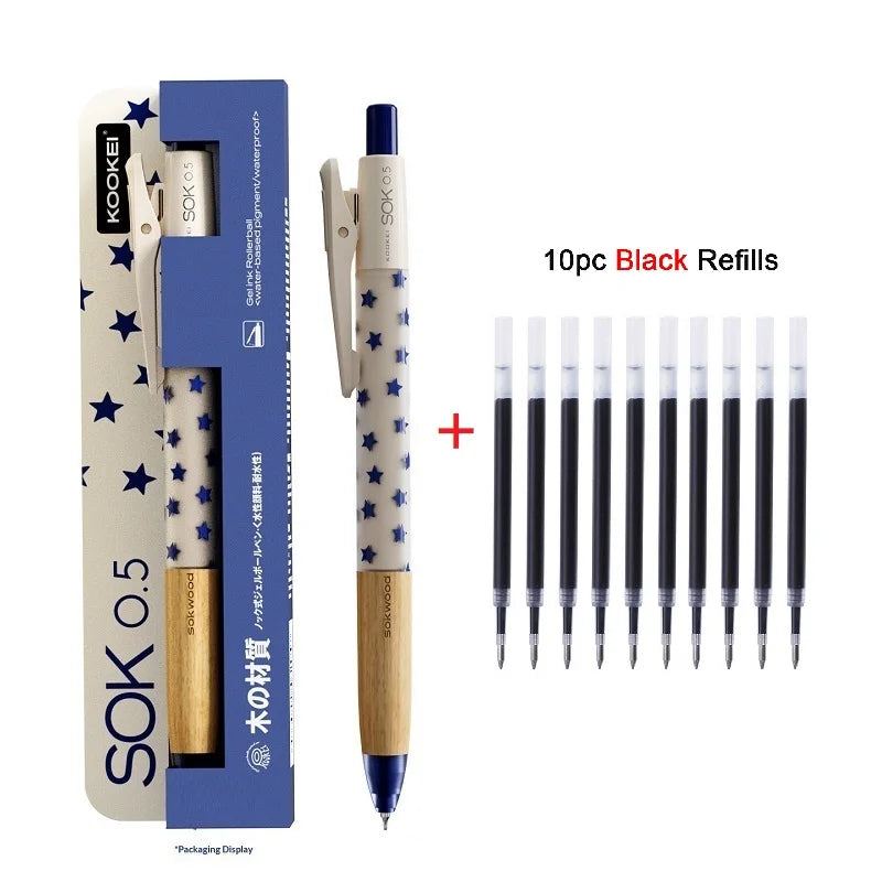 CowLost | product_id-kookei-gel-pen-with-oak-wood-handle-smooth-0-5mm-st-nib-fast-dry-ink-polka-dot-design-for-students-professionals |21