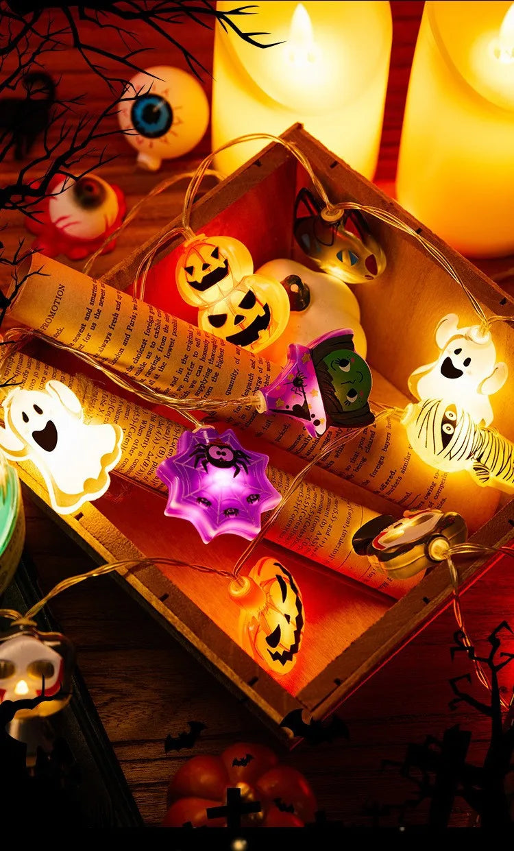 CowLost | product_id-2025-halloween-led-string-lights-ghost-pumpkin-cat-spider-web-indoor-outdoor-decor |9