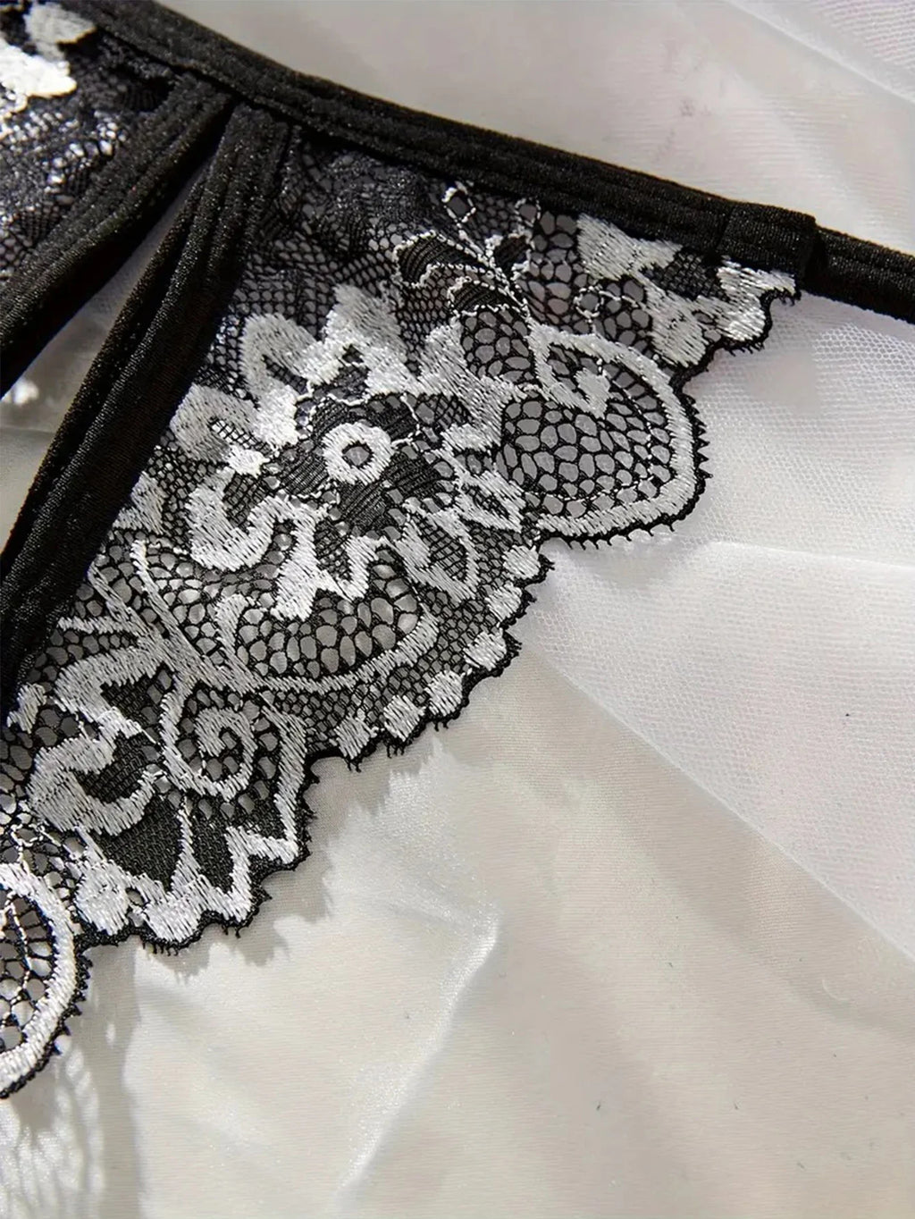 CowLost | floral-lace-sexy-lingerie-bow-open-split-cup-intimates-bra-and-thongs-sets |12