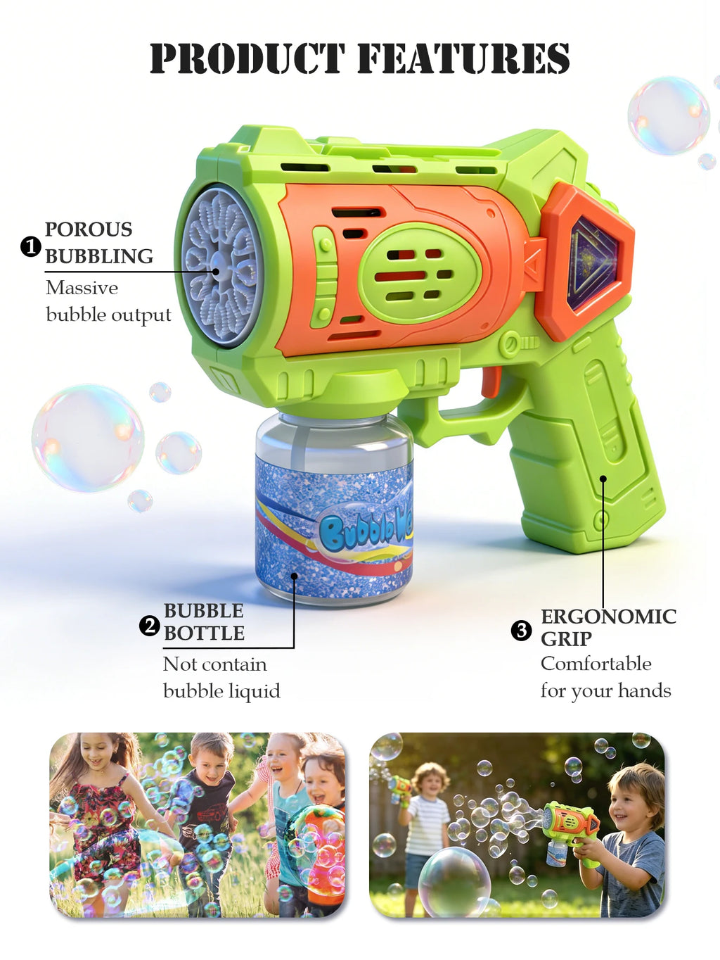 CowLost | product_id-electric-bubble-gun-toy-with-led-light-for-kids-outdoor-summer-game-no-bubble-liquid |11