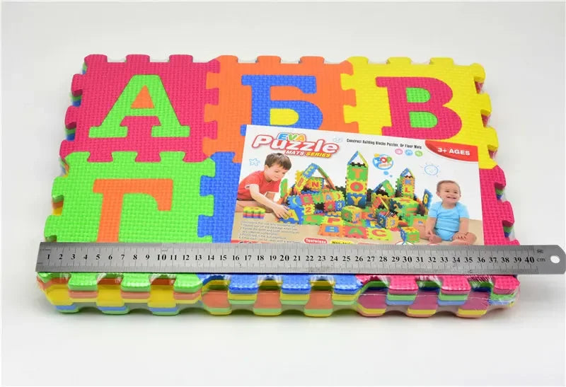 Russian Alphabet EVA Foam Puzzle Mat 36 Pcs Interlocking Floor Carpet 14x14cm