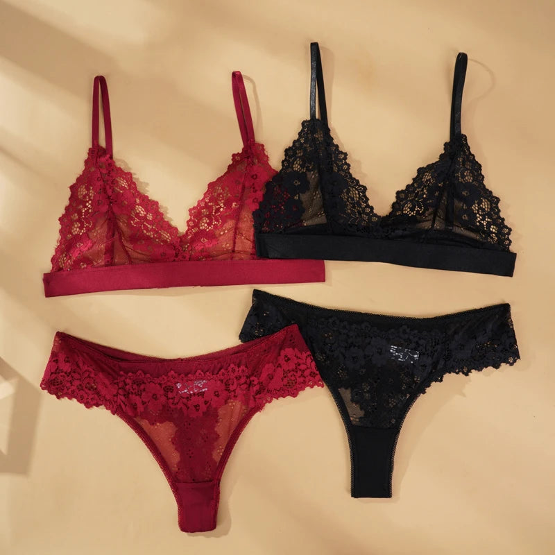 CowLost | ultra-thin-lace-bra-sets-womens-summer-sexy-lingerie |2