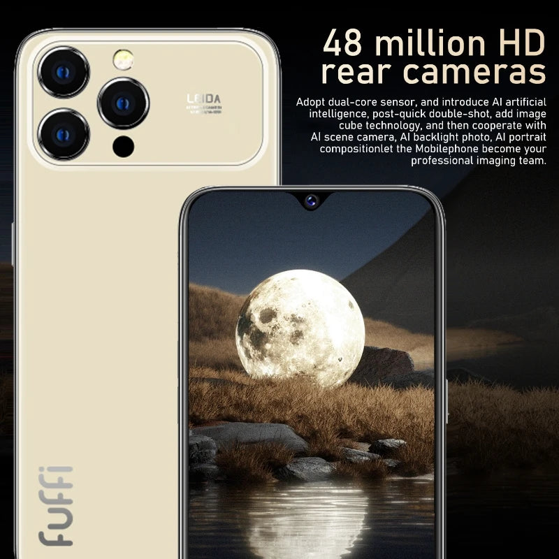 CowLost | fuffi-i17-pro-max-smartphone-android-12-4gb-ram-128gb-rom-6-3-inch-phone-2280x1080hd-24-48mp-4g-network-mobile-phone |4