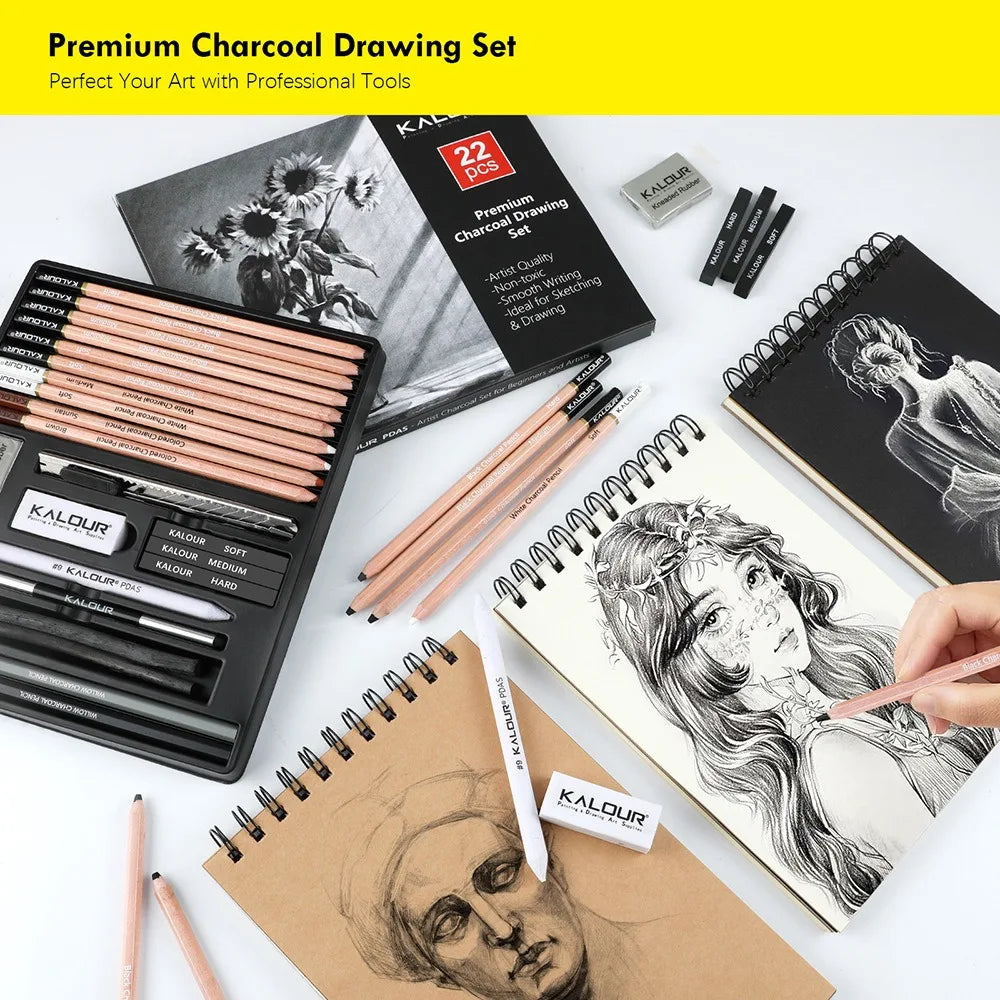 CowLost | product_id-kalour-22-25-36-39-piece-sketch-pencil-set-for-shading-portrait-drawing-smooth-graphite-pencils-for-students-professionals |33