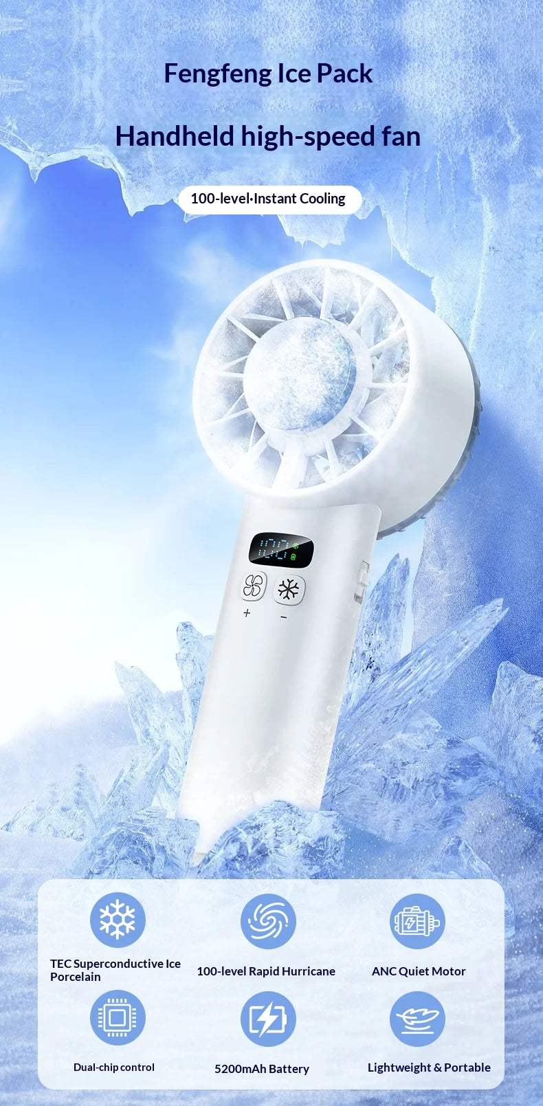 CowLost | product_id-homefish-usb-rechargeable-handheld-cooling-fan-with-led-display-for-travel-outdoor |7