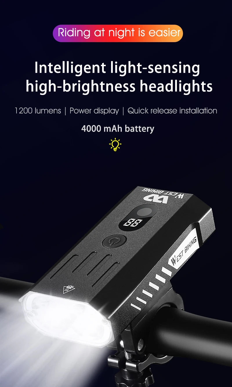 CowLost | west-biking-bike-front-light-induction-bicycle-bright-light-usb-charging-flashlight-cycling-waterproof-torch-bike-headlight |7