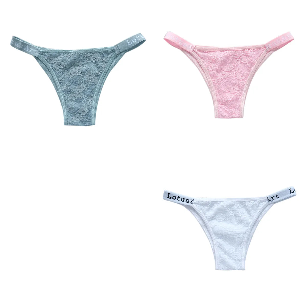 CowLost | product_id-3pcs-women-s-low-waist-lace-brazilian-briefs-set |24
