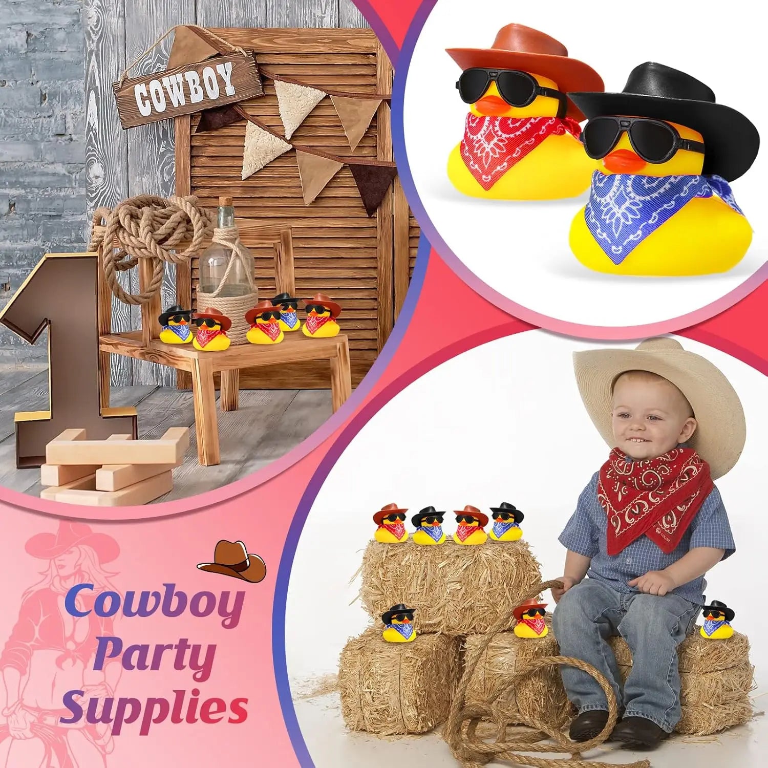 CowLost | product_id-cowboy-rubber-duck-mini-set-6-12-24-48-yellow-ducks-party-toy-for-summer-birthday-swimming-favor |4