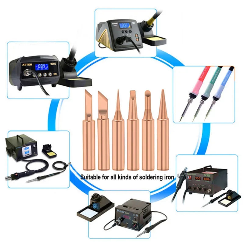 CowLost | product_id-5pcs-pure-copper-soldering-iron-tips-set-i-b-k-2-4d-3c-900m-for-diy-electronic-repair |2
